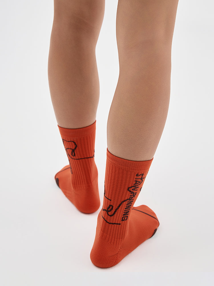 Jacquard Color-Blocked Running Socks
