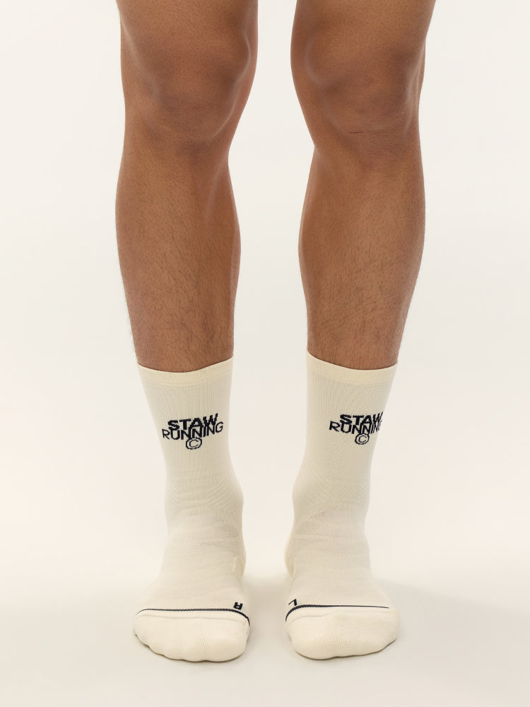 Solid Color Running Mid-Calf Socks