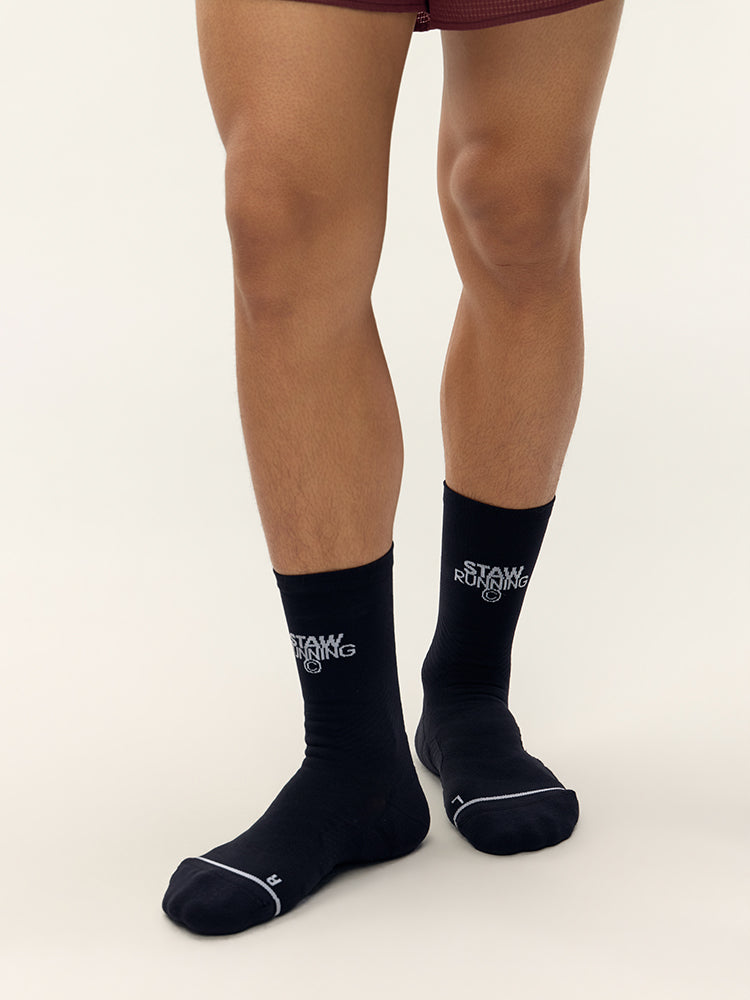 Solid Color Running Mid-Calf Socks