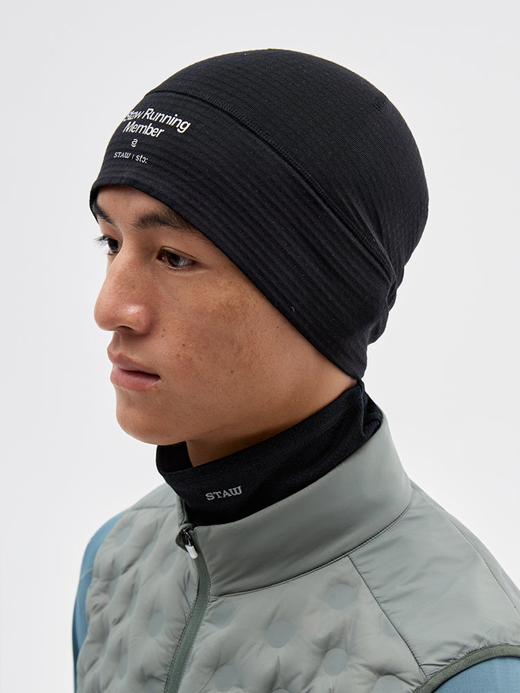 Grid Fleece Running Beanie