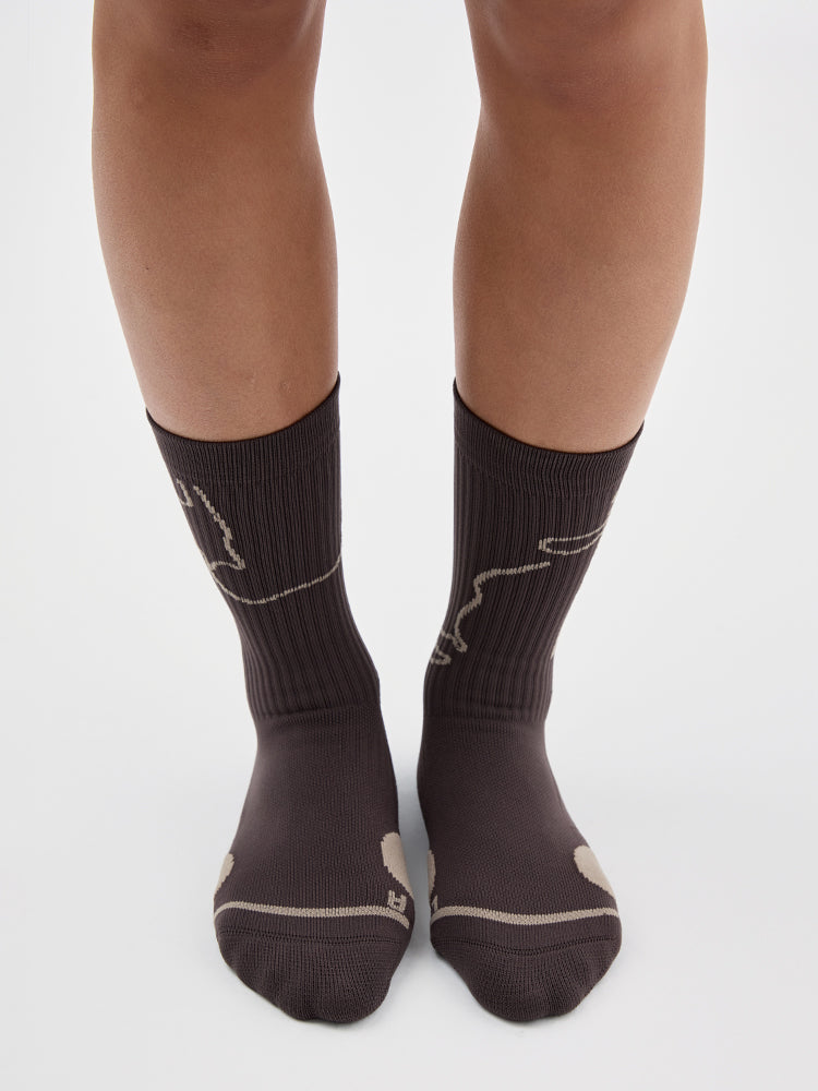 Jacquard Color-Blocked Running Socks
