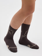 Jacquard Color-Blocked Running Socks