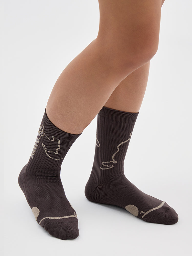 Jacquard Color-Blocked Running Socks