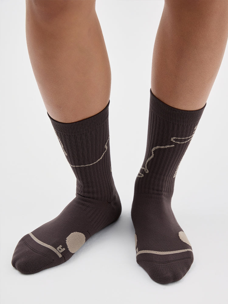 Jacquard Color-Blocked Running Socks