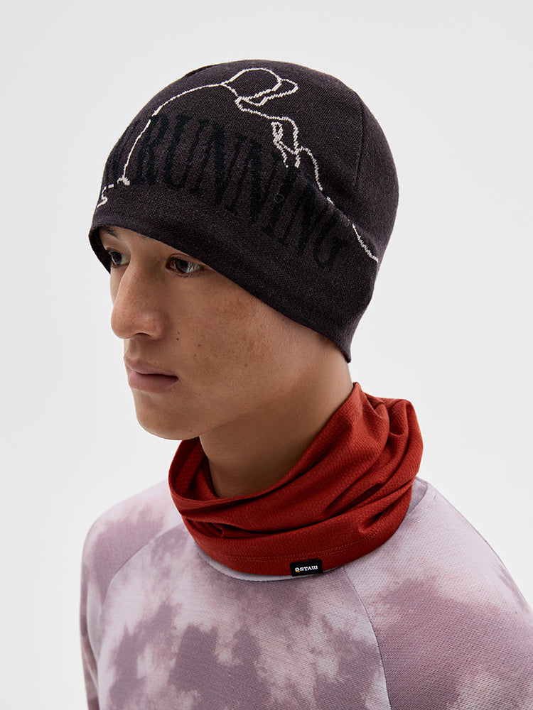 Jacquard Color-Blocked Merino Wool Beanie