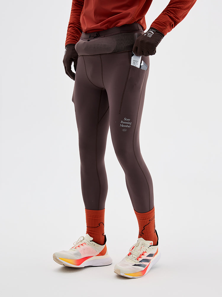 0°C Stable Waist Pack Fleece Tight Running Pants