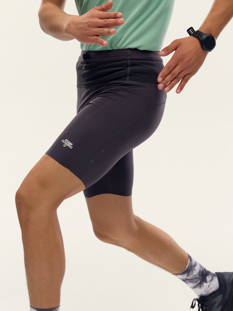 Henwen Waist Pack Compression Running Shorts