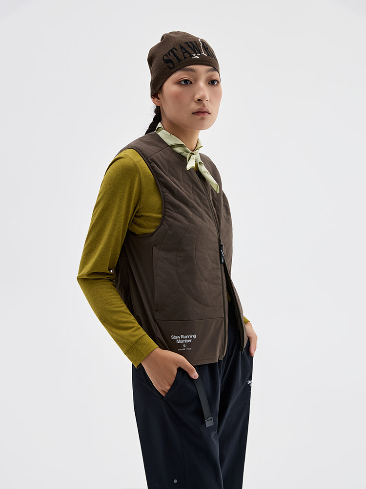 Quilted Collarless Sports Puffer Vest