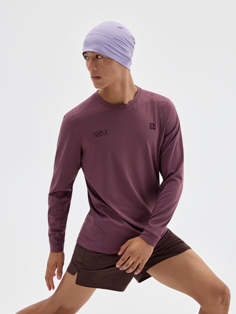 Runner‑Themed Printed Long‑Sleeve Running Top