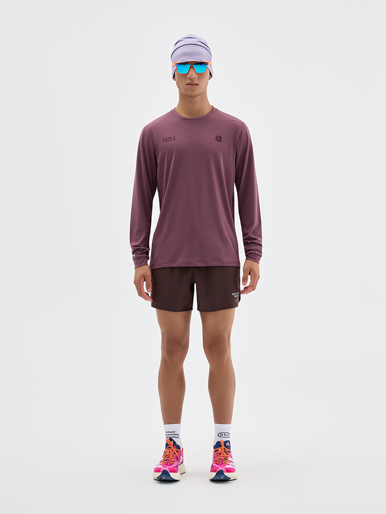 Runner‑Themed Printed Long‑Sleeve Running Top