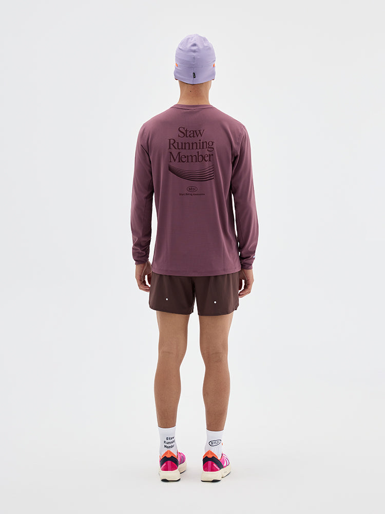 Runner‑Themed Printed Long‑Sleeve Running Top