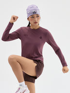 Runner‑Themed Printed Long‑Sleeve Running Top