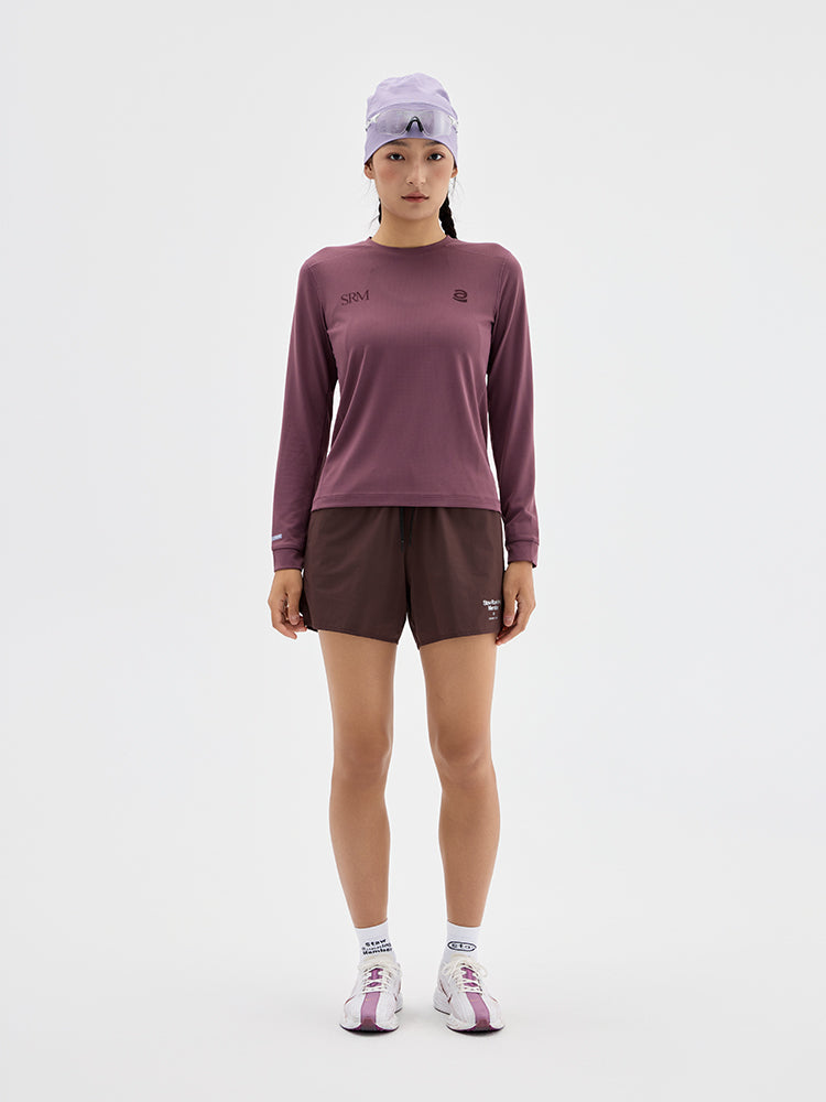 Runner‑Themed Printed Long‑Sleeve Running Top
