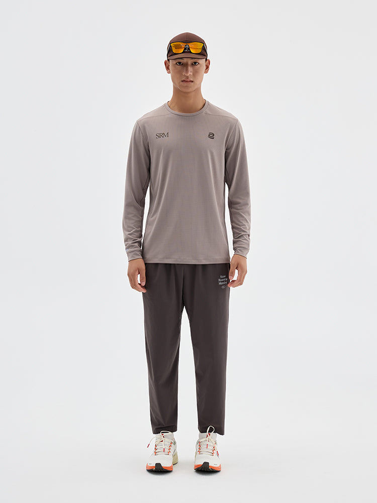 Runner‑Themed Printed Long‑Sleeve Running Top