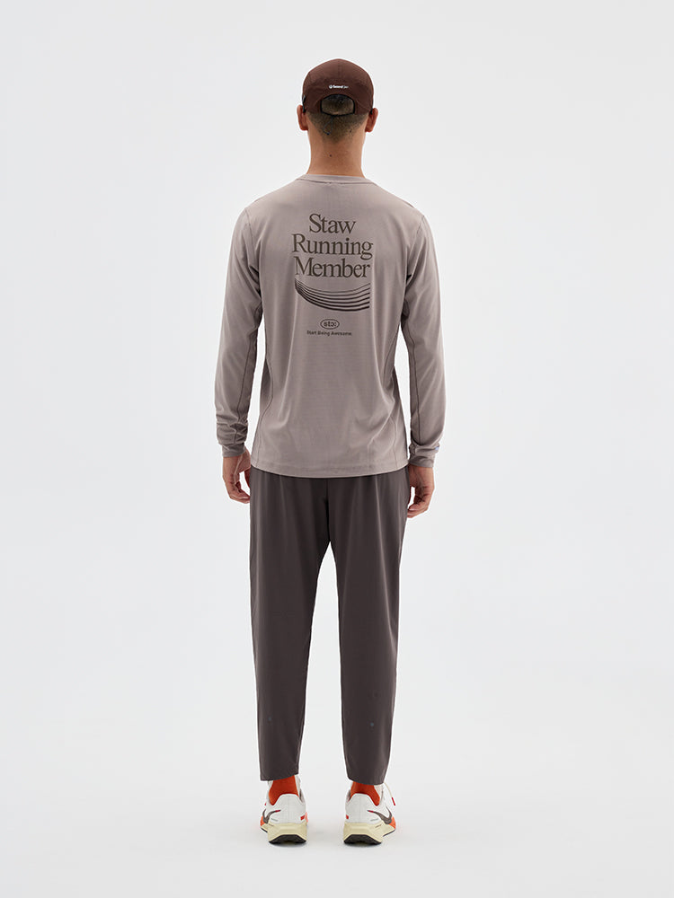 Runner‑Themed Printed Long‑Sleeve Running Top