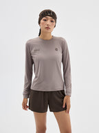Runner‑Themed Printed Long‑Sleeve Running Top