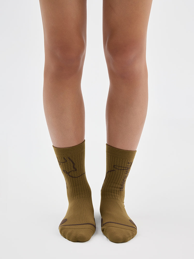 Jacquard Color-Blocked Running Socks