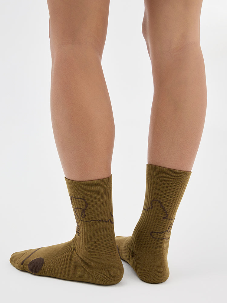 Jacquard Color-Blocked Running Socks