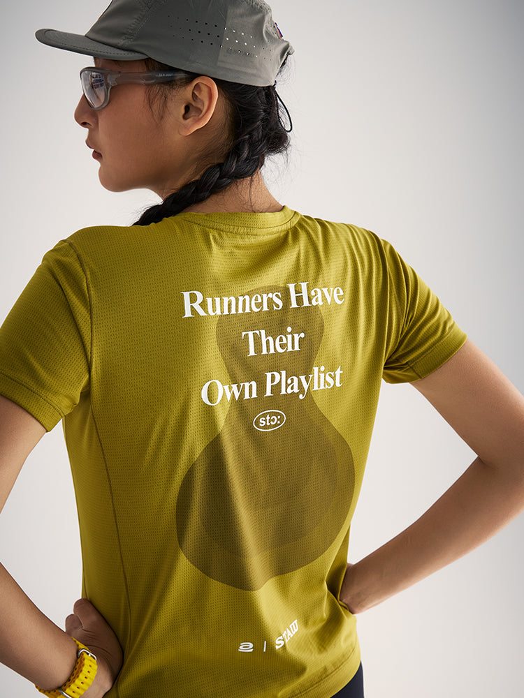 Music-Themed Printed Running T-Shirt