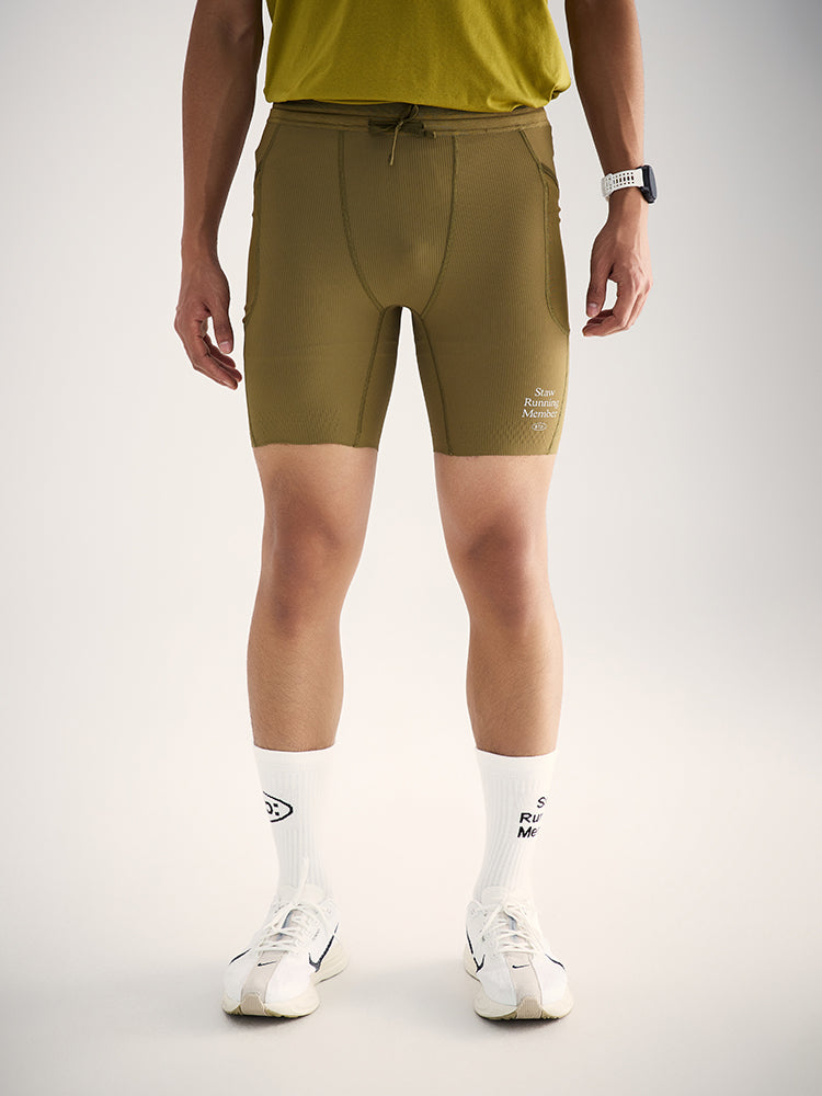 Ribbed Tight Running Shorts