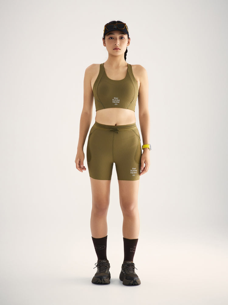 Ribbed Tight Running Shorts