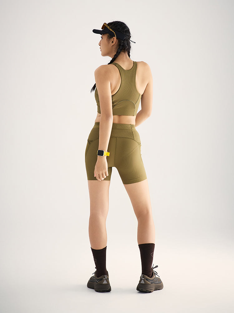 Ribbed Tight Running Shorts