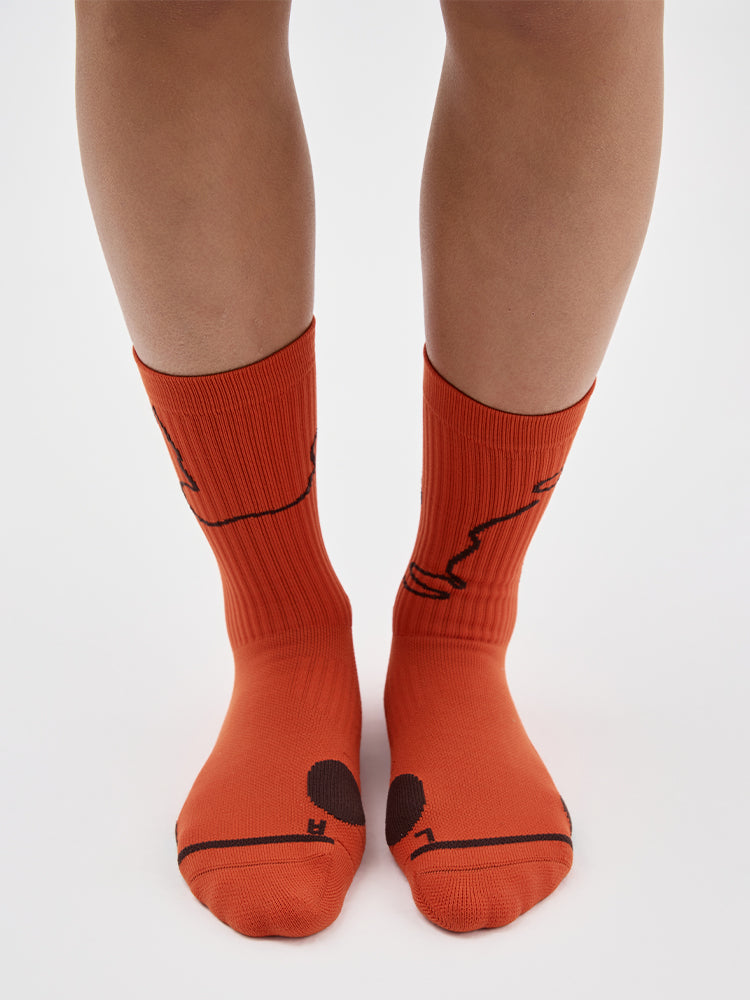 Jacquard Color-Blocked Running Socks