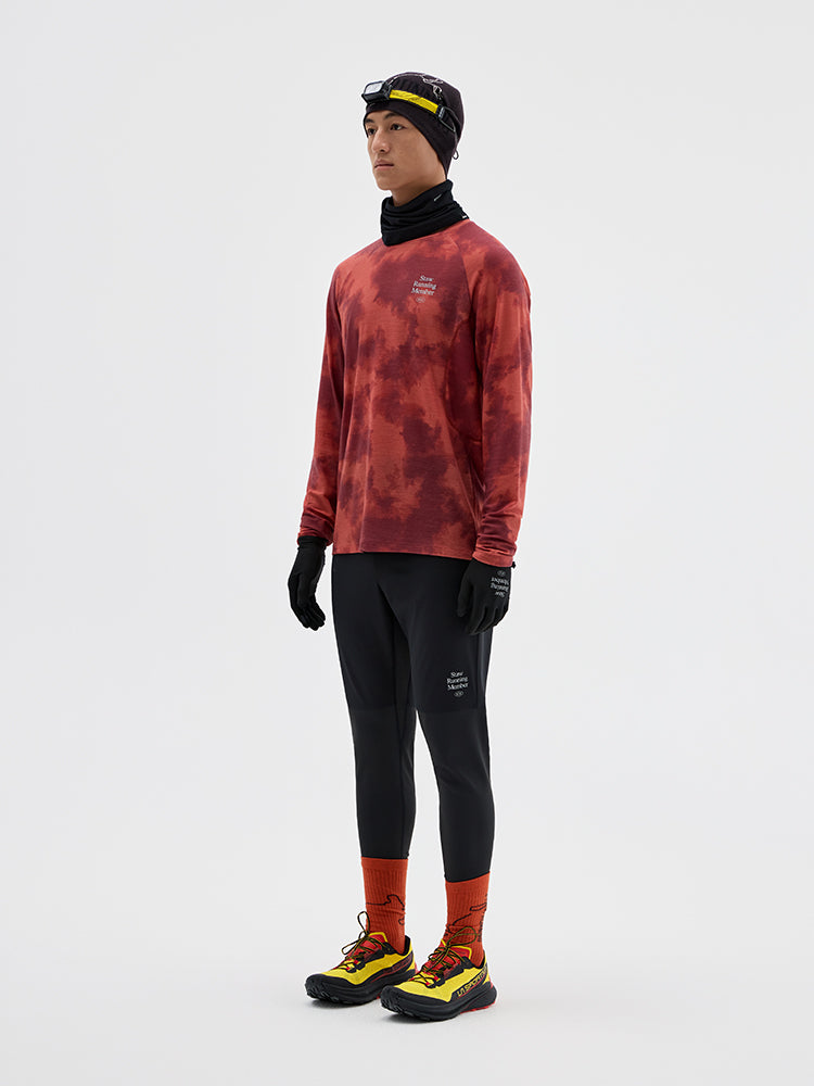Printed Wool Athletic Long Sleeve