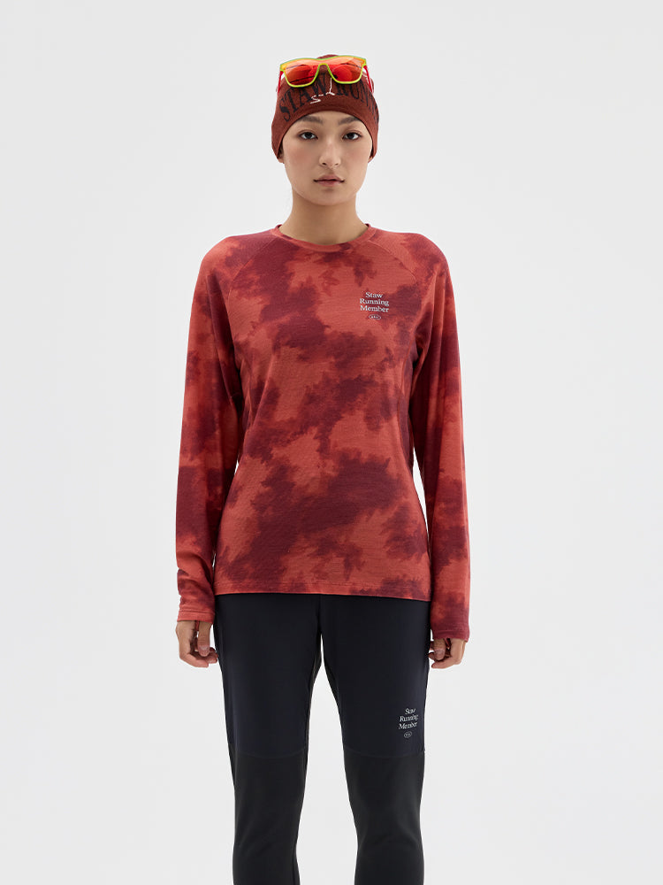 Printed Wool Athletic Long Sleeve
